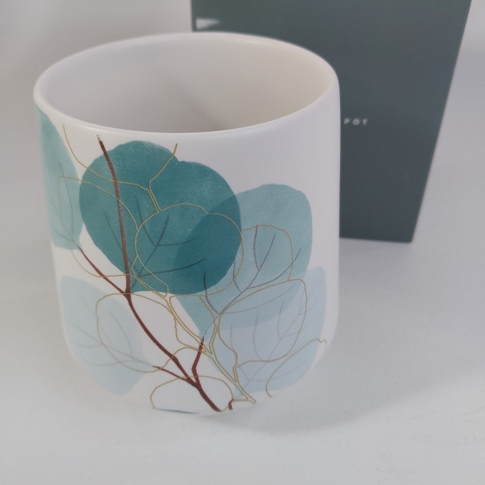 Kikki K desktop‎ Planter Porcelain Succulent Cacti Blue Green